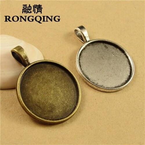 RONGQING 25mm 40pcs/lot Circular Retro Tray DIY Accessories Wholesale Craft