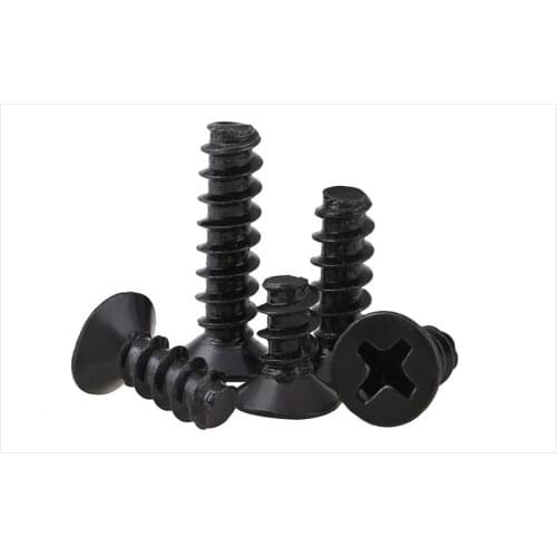 Flat head self-tapping screws Hirao carbon steel black M1.4 M1.7 M2 M2.3 M2.6 M3 M3.5 M4 screws KB screws