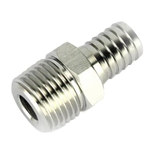 Stainless Steel Barbed Fitting,Hose Barb 1/2" BSP Male x 13mm Barb, Homebrew Hardware, Pump fitting