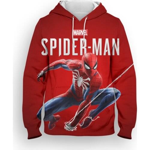 Spider-Man Marvel 3D Print Male Sweatshirt Spring Harajuku Style Children Hoodie Casual Cool Oversized Men Women Pullovers
