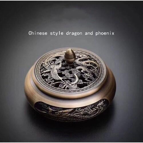 Three-legged pure copper to create a dragon and fireproof cotton household incense burner pure copper to create a simple