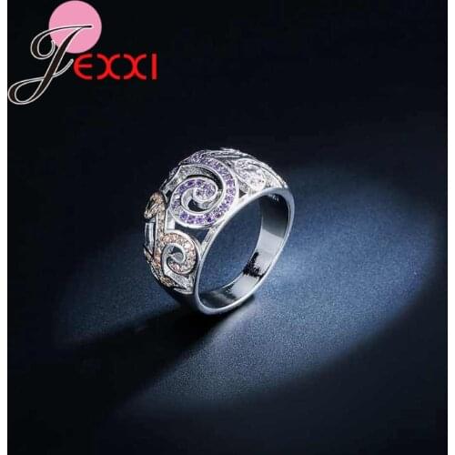 Unique Design Vintage Hollow Out Rings For Anniversary Party Jewelry Gift Women 925 Sterling Silver Engagement Band Ring