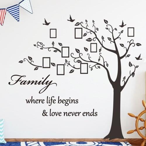 Vinyl Wall Sticker Tree Of Photo Frame Murals Home Decor For Living Room Bedroom Decor Art Decals Family Quotes