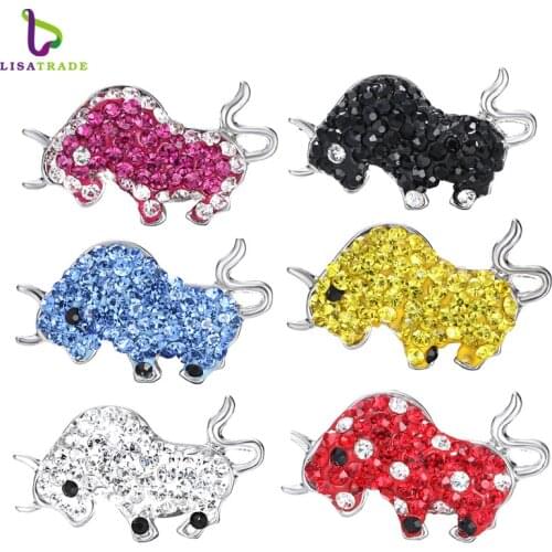 Snap Jewelry 5PCS "Cattle" Shaped Ginger snap button charms Fit Snap Button Bracelet and Button Pendant LSSN023*5