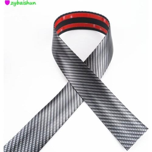 Car Protective Film Auto Roll Bumper Lip Protector Moulding Strip Self Adhesive Carbon Fiber Stickers For Volkswagen Skoda Dodge