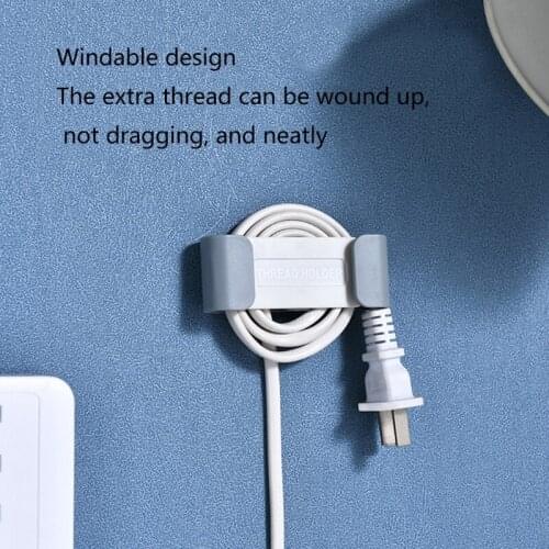 448F Cable Holder Clips, 4pcs/set Cable Management Cord Organizer Clips Silicone Self Adhesive for Desktop Cord Mouse Cable
