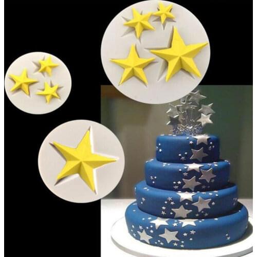 Hot Sale Five-pointed Star Fondant Cake Silicone Mold DIY Candy Cookie Cupcake Molds Baking Decorating Tools Biscuits Mould