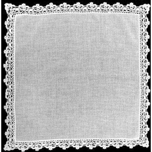 Ladies handkerchief 12PCS/Lot 12x12"Women Handkerchief White cotton Ladies Hankies Embroidered crochet lace For Bride