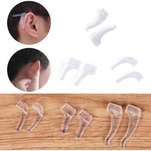 1 pair High Quality Silicone Anti Slip Ear Hooks Transparent Eyeglasses Holder Grip Eyewear Temple Tip Eyeglasses Accessories