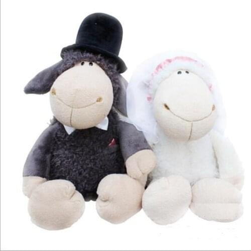 Wedding Dress Dolly Sheep Plush Toy Classic Lovers Children Gifts 1pcs 35cm 50cm Christmas Present For Party Girls