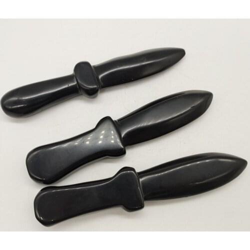 1pcs Natural Quartz Crystal Dagger Hand Carved Crystal Obsidian Knife Crafts Healing Crystal Stone Home Decoration Gifts