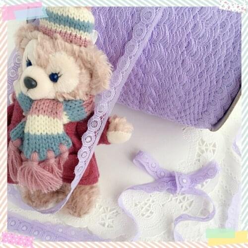 10yards Purple handmade DIY non-stretch lace trims Lolita doll clothes hair band skirt decoration 1.2cm width