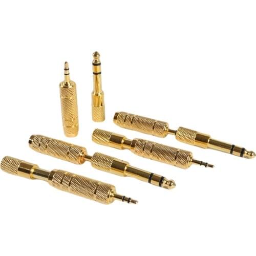2sets For Headphone Plug Audio Adapter AUX Cable Amplifier Converter Stereo Jack Microphone 6.35mm Male To 3.5mm Female Stable
