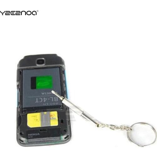2pcs Silver Mini Home Practical Screwdriver Combination Tool High Quality Portable Multifunction Screwdriver Keychain