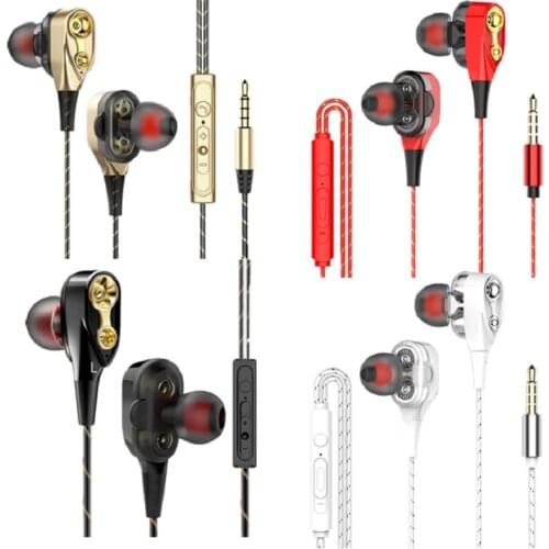 2019 Fashion Wired earphone High bass dual drive stereo In-Ear Earphones With Microphone Computer earbuds For Cell phone