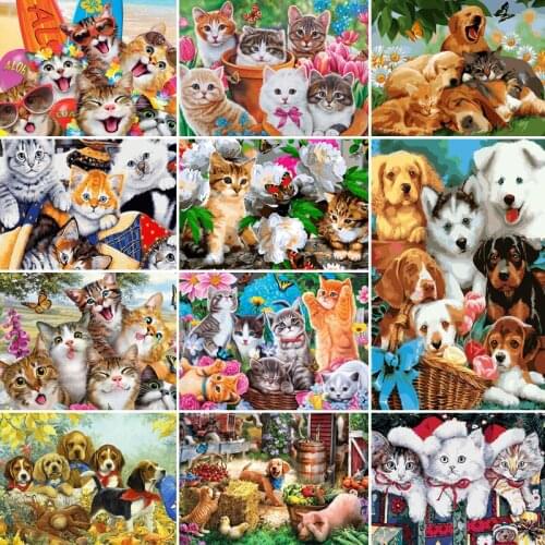 50/65/75CM DIY Painting By Numbers Animals lovely Kit Coloring By Numbers Wall Art Picture Acrylic Paint On Canvas Home Decor