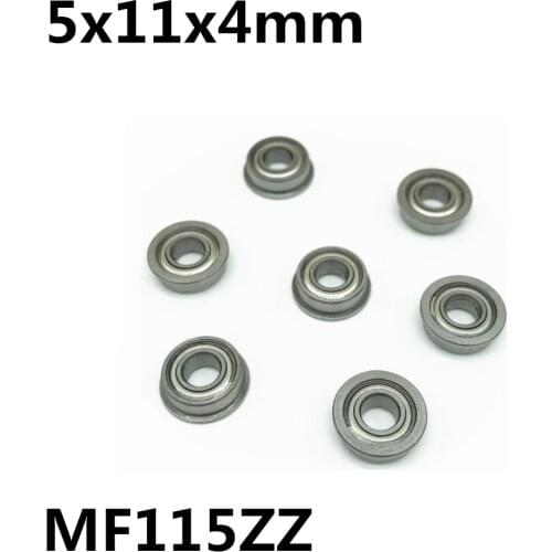 50Pcs MF115ZZ 5x11x4 mm Flange Bearings Deep Groove Ball Bearing High Quality MF115
