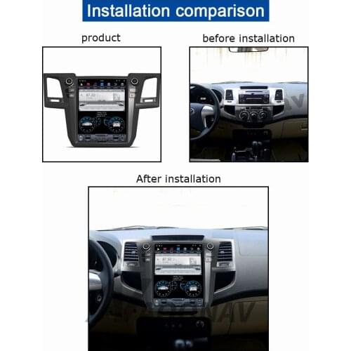 AOONAV 12.1 inch car GPS Radio GPS navigation for-TOYOTA Fortuner 2015 multimedia player vertical screen Android 9.0