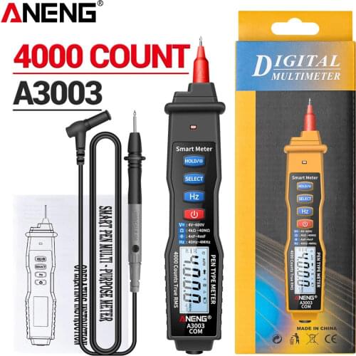 A3003 Digital Multimeter Pen Type Meter 4000 Counts with Non Contact AC/DC Voltage Resistance Capacitance Hz Tester Tool