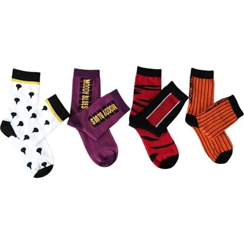 1 pair Anime JoJos Bizarre Adventure Golden Wind Spring Autumn Long Cotton Socks Cosplay Costume Halloween Gifts for Boy Girl