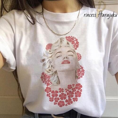 Summer 2020 Marilyn Monroe Fun Fashion Printed Tshirt Spoof Personality Harajuku Funny Casual Sexy British Style T Shirt Women