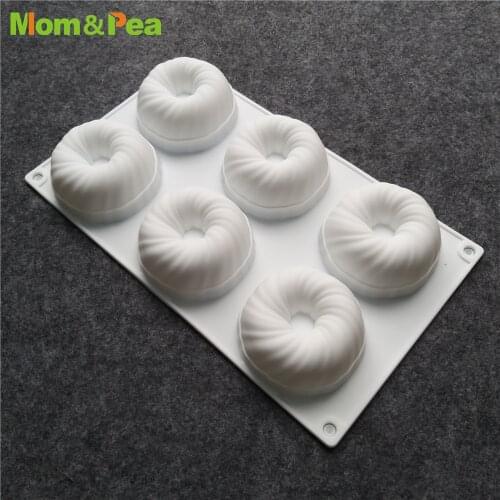GT16-10 6-cavity Donut Shaped Silicone Mold Dessert Mousse Mould Cake Decoration Tools