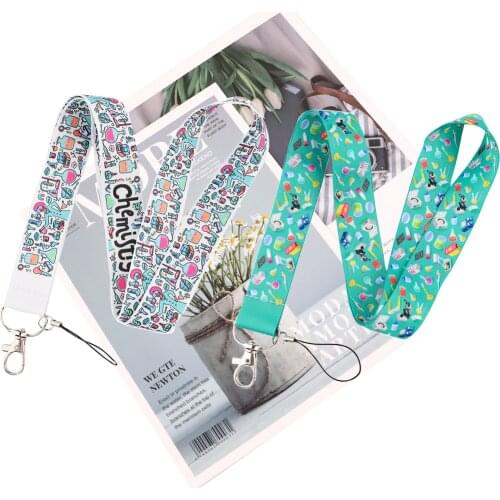 JY139 Cartoon Chemistry Lanyard Card Holder Hanging Neck Phone Lanyard Badge Subway Accessory Card Holder For Teacher