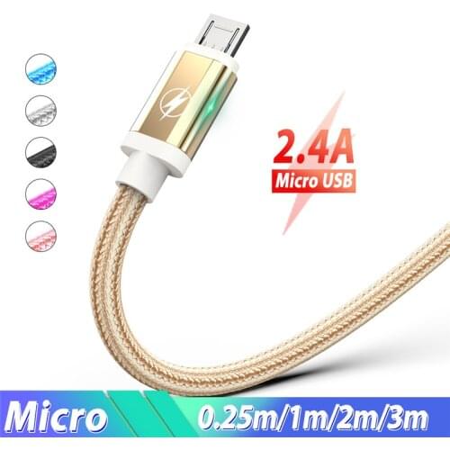 2/3 Meter Micro Usb Fast Charger Cable Microusb Charging Wire for Redmi 8 8A 7A 7 LG K40 W30 X4 2M 3M samsung Galaxy A6 A7 2018