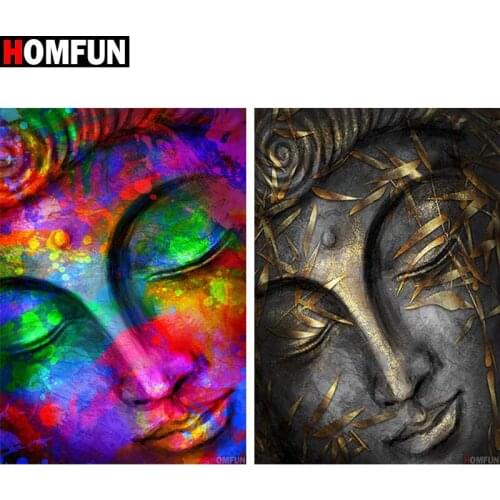 HOMFUN Full Square/Round Drill 5D DIY Diamond Painting "Boeddhabeelden Religie" Embroidery Cross Stitch 5D Home Decor Gift
