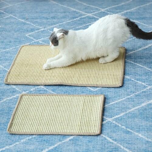 Cat Scratch Bord Sisal Pad Protect Furniture Relieve Depression Bottom Antiskid Wear Resistant Durable Cat Carpet Random color