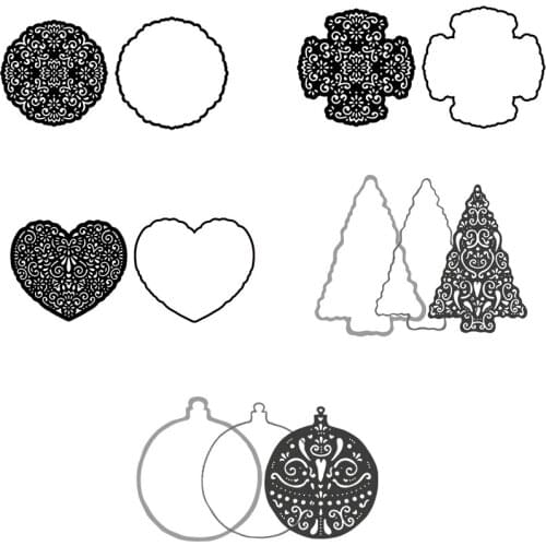 Round Love Type Christmas Tree Beautiful Fancy Metal Cutting Dies For DIY Scrapbooking Paper/Photo/Album Cards Embossing Dies
