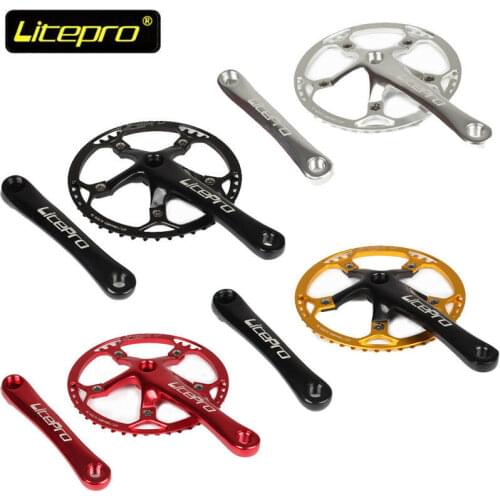 Litepro Bike 130BCD Folding Road Bicycle Crankset 170mm Crank Chainring 45-58T With Chain Bolts For Single Speed 6.5mm