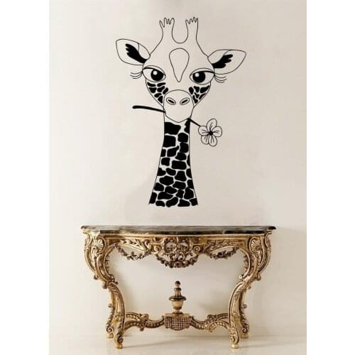 Cute Lovely Jungle Giraffe Animals Design Home Living Room Posters Art Bedroom Decals Vinyl Sticker Removable Mural Decor S-129