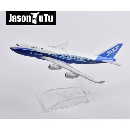 JASON TUTU 16cm Original Model Boeing B747 Plane Model Aircraft Diecast Metal 1/400 Scale Airplane Model Gift Collection