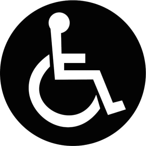 Customizable Colors Car Window Disabled Wheelchair Handicap Round Cars Window Decals PVC Fashion Auto Stickers Decoration