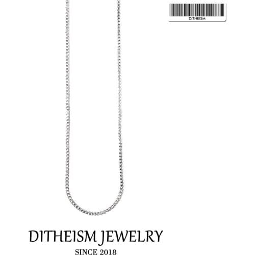 1mm Box Link Chain Necklace,2018 Fashion Jewelry Trendy Gift In 925 Sterling Silver Jewelry For Women Girls