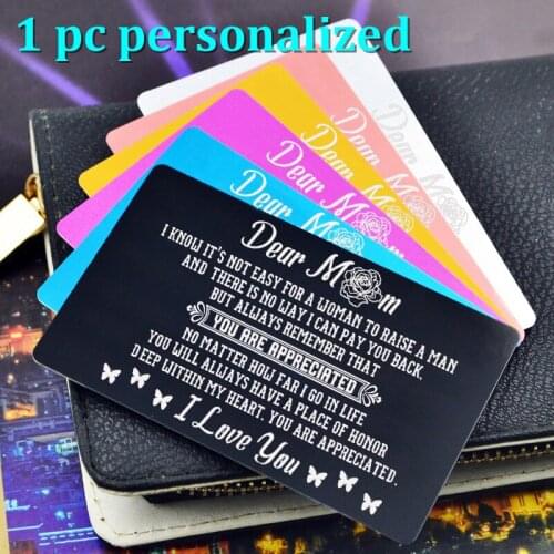 Personalized Metal Wallet Card Insert Custom Laser Engraved Message Card Romantic Gift Hand Writting Love Greeting Card KP008