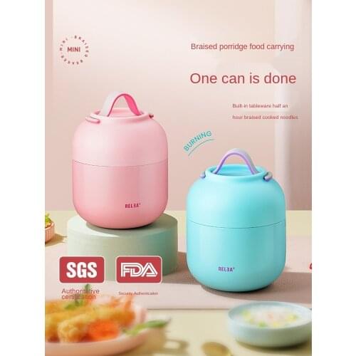 Portable Braised Cup Student Dormitory Braised Beaker Cans Congee Cooking Office Worker Stainless Steel Small Super Long Heat