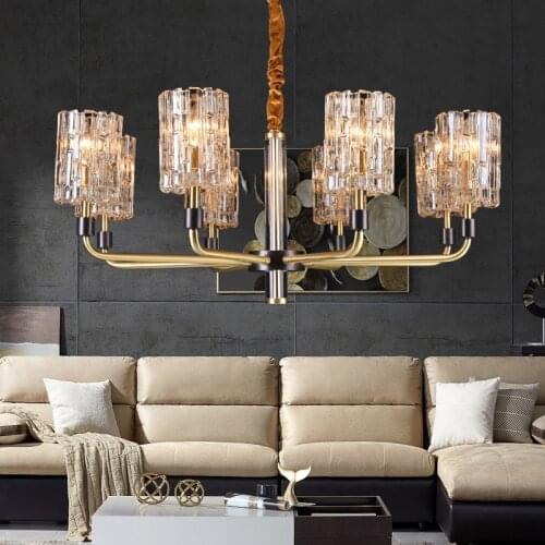 Postmodern light luxury living room dining room simple creative personality chandelier all copper LED net red new chandelier