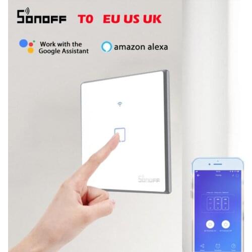 SONOFF TX Series T0 ,WiFi Switches with 1/2/3 Gang Divided WiFi Wall Smart Home Automation Work with eWelink Google Home Alexa