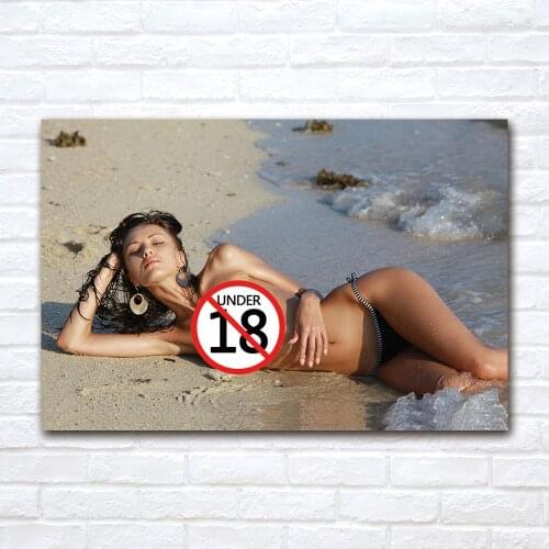 Modern Art Canvas Painting Hot Beauty on the Beach Poster and Print Wall Pictures for Bedroom Living Room Home Decor