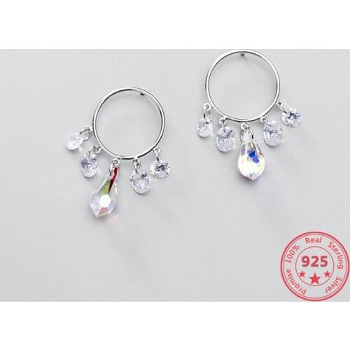 Fashion Accessories S925 Sterling Silver Earrings Exquisite Jewelry Female Korean Version Diamond Tasse Colorful Sweet Earrings