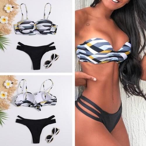 Frauen Push Up Bikini Set Sexy Badeanzug 2021 Plus Größe Europa Weibliche Schwimmen Anzug Strand Badeanzug Bademode