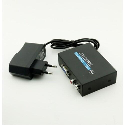 1pcs HDMI To VGA and RCA Phono Stereo Audio 1080P HDMI Converter Adapter for PC HDTV