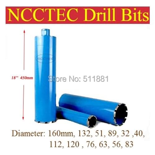 120mm*450mm NCCTEC crown diamond drilling bits | 4.8'' concrete wall wet core bits | Professional engineering core drill