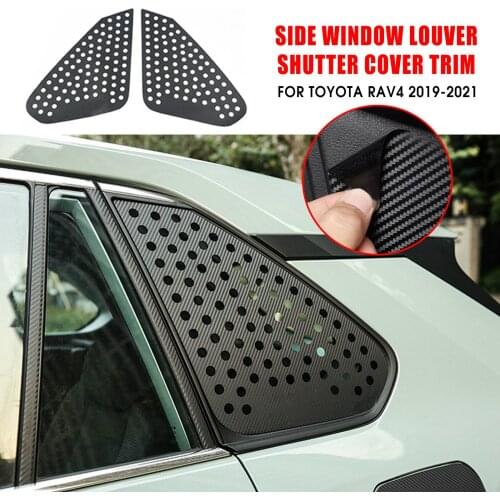2pcs Fit For 2019-2021 Toyota RAV4 Car Rear Windows Cover Sticker Window Triangle Shutters Trim Car styling Accessories