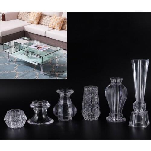 4 Piece Acrylic Crystal cabinet Glass Tea TV Cabinet Feet Coffee Table Support Legs Furniture feet metal furniture legs chair