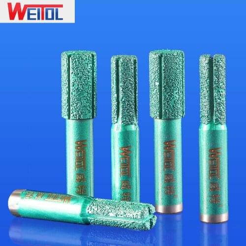 WeiTol 1PCS Diamond Emery Stone Straight Bit 12.7MM Marble Stone Cutting Tools CNC Router Bit End Mill