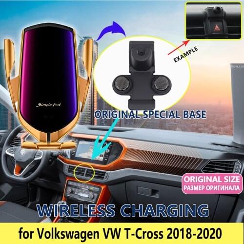 Car Mobile Phone Holder for Volkswagen VW T-Cross 2018 2019 2020 Stand Charge Telephone Bracket Air Vent Accessories for iphone