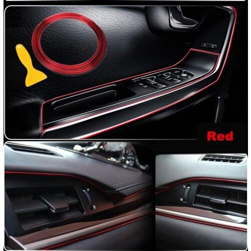 Car Styling 5M/pcs Universal DIY Flexible Interior Decoration Moulding Trim Strips Car Central Control and Door Decoration Strip